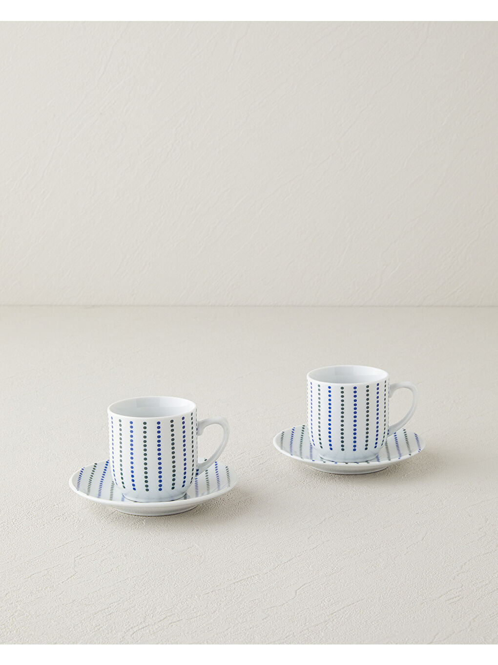 Anchor Porselen Kahve Fincan Takımı 4 Parça 2 Kişilik Mavi-Yeşil