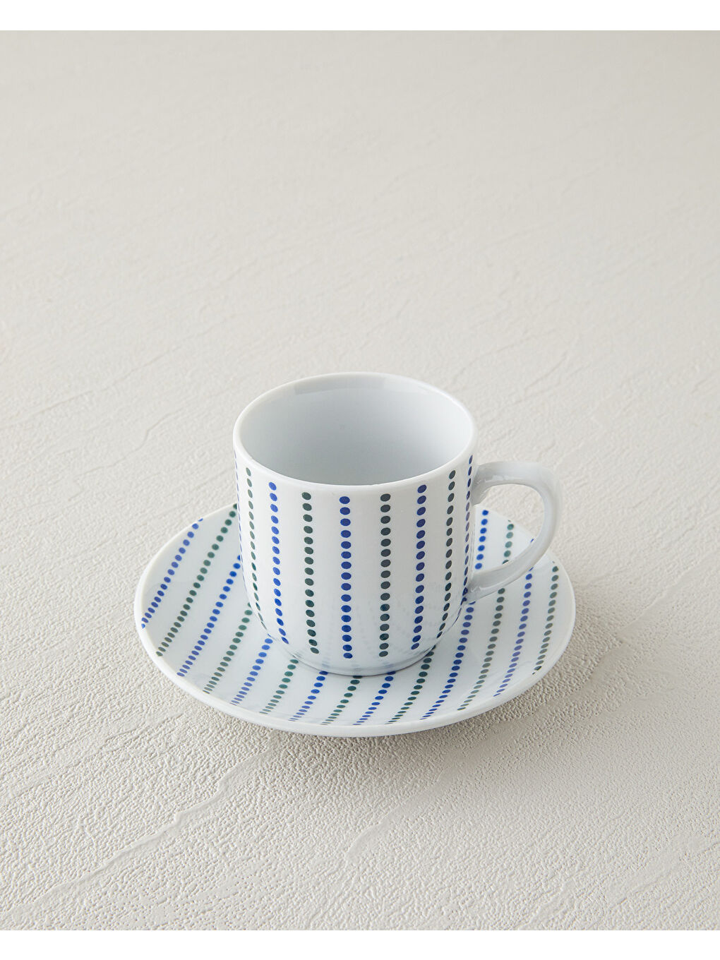 Anchor Porselen Kahve Fincan Takımı 4 Parça 2 Kişilik Mavi-Yeşil-2