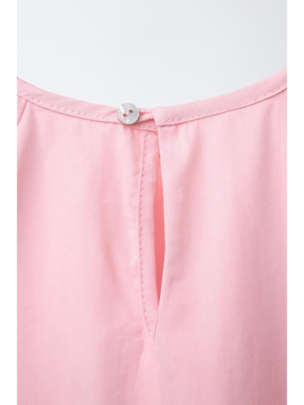 Kız Çocuk Pamuklu Pembe Fiyonklu Volan Kol Elbise - Günlük Yazlık Model-1