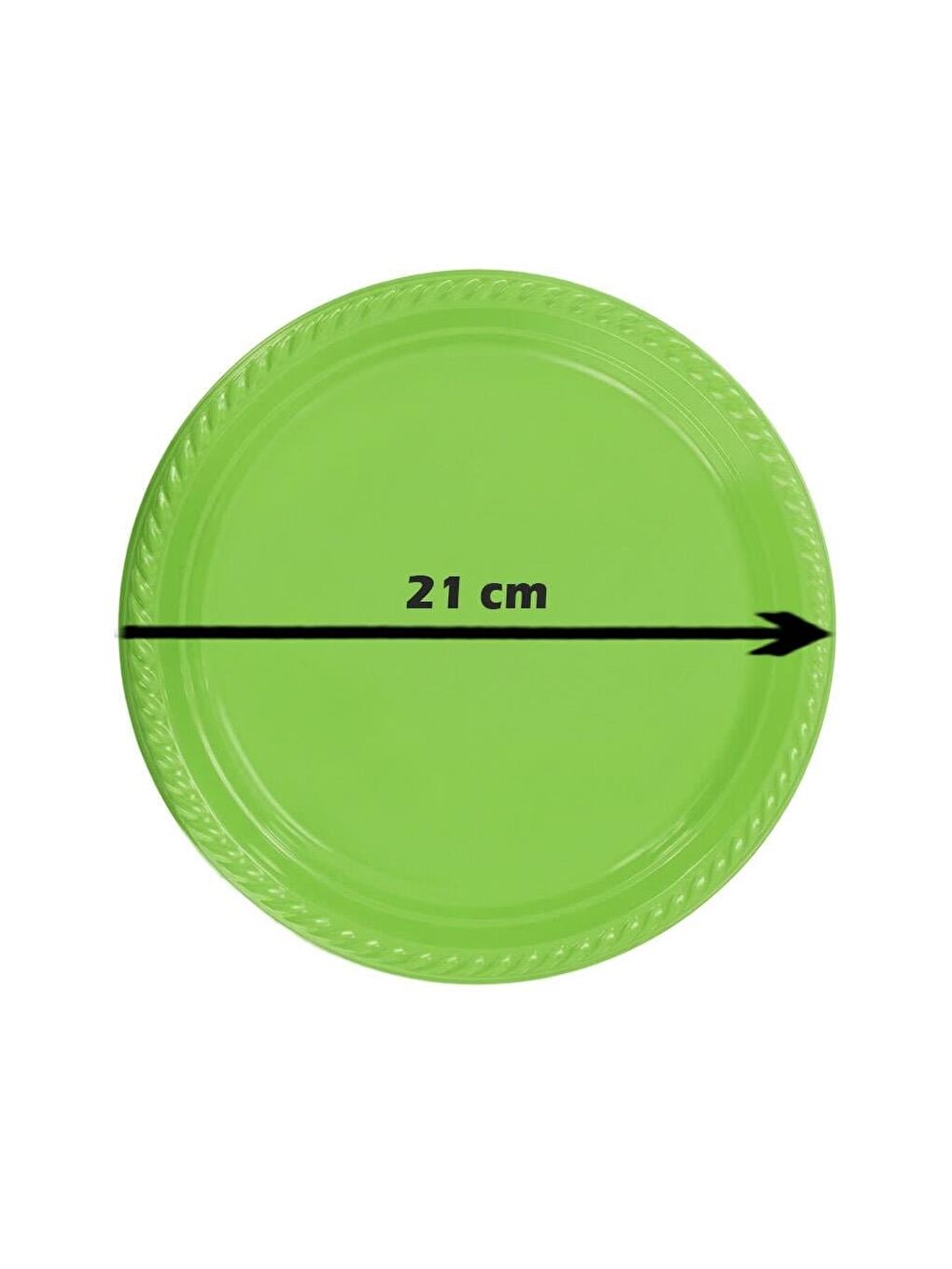 Plastik Tabak Doğum Günü Parti Tabağı Yeşil 21 cm 25'li-1