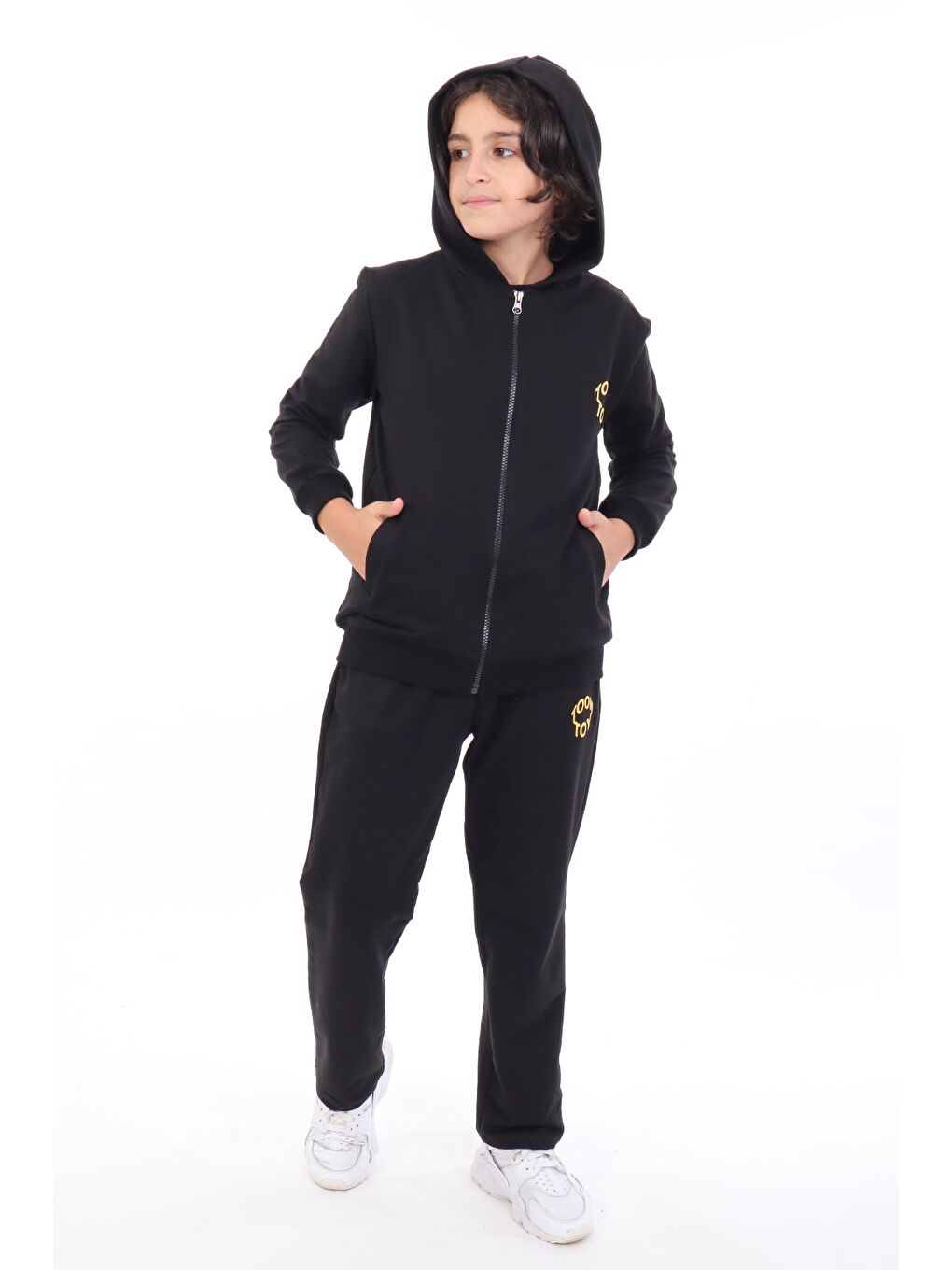 Sarı Erkek Çocuk 3lü Baskılı Eşofman Takım-2