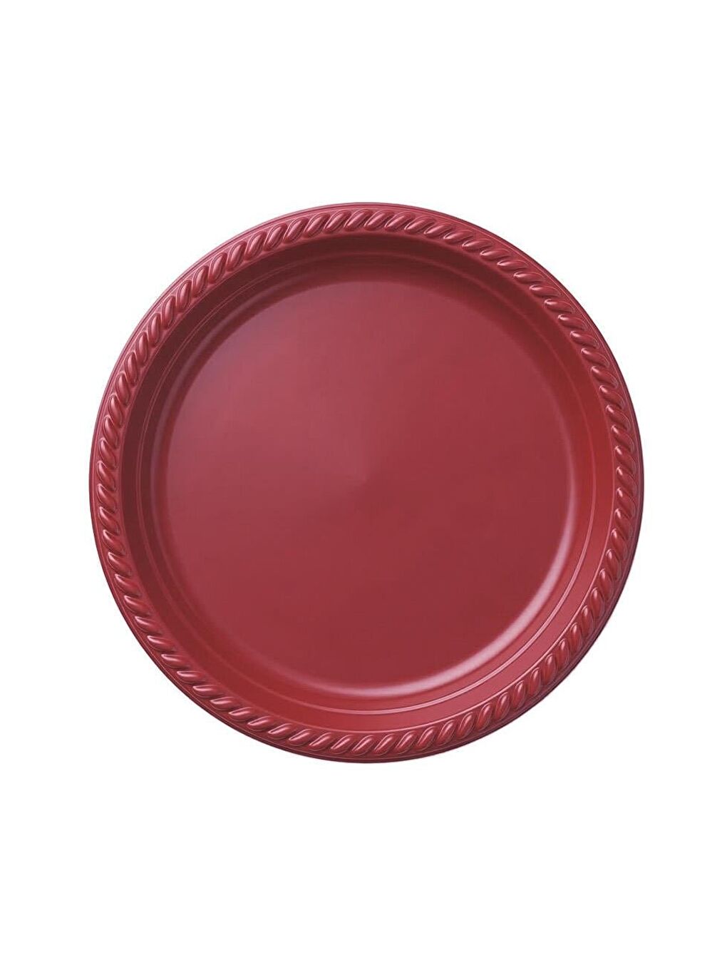 Plastik Tabak Doğum Günü Parti Tabağı Bordo 21 cm 25'li-2