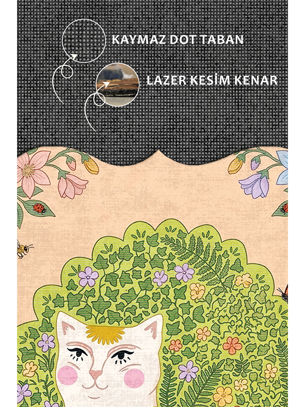 Karışık Modern Dekoratif Halı – Makinada Yıkanabilir, Kaymaz Taban, İnce Lazer Kesim Halı-3