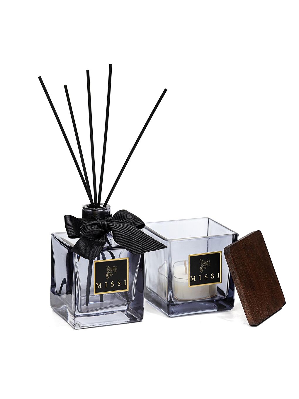 Siyah Simple Luxe Collection-Black Vanilya Oda Kokusu ve Mumluk Seti