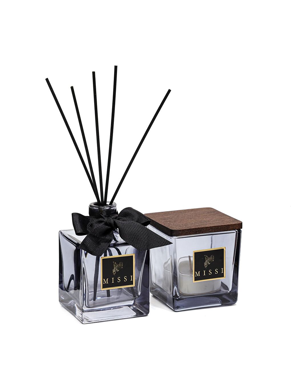 Siyah Simple Luxe Collection-Black Vanilya Oda Kokusu ve Mumluk Seti-1