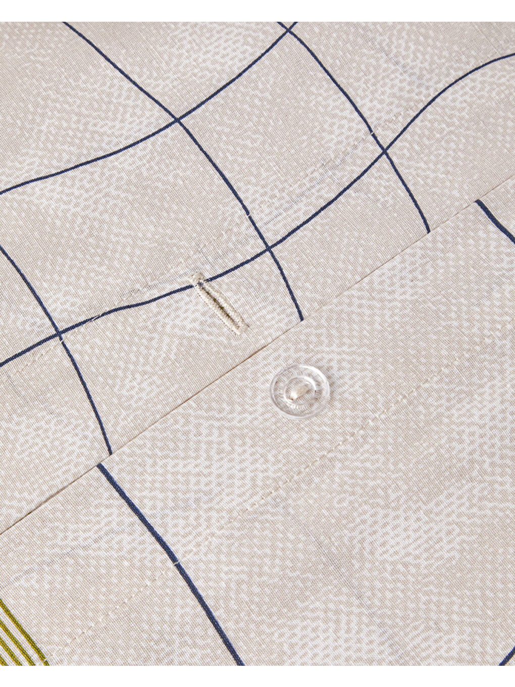 Wave Check Kolay Ütülenir Çift Kişilik Çarşaflı Nevresim Takımı 200x220 cm Açık Yeşil-Bej-5