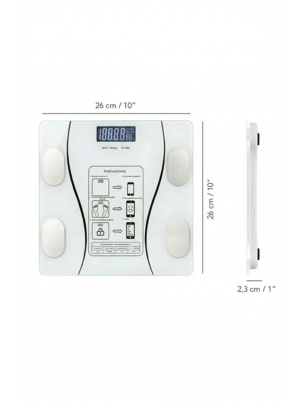 Beyaz Dijital Bluetooth Baskül-5