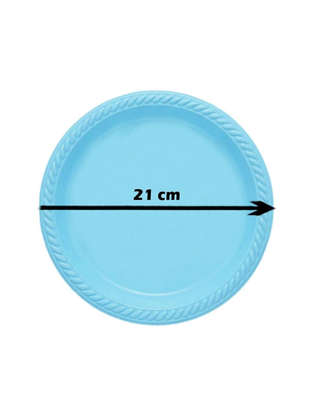 Plastik Tabak Doğum Günü Parti Tabağı Açık Mavi 21 cm 25'li-1