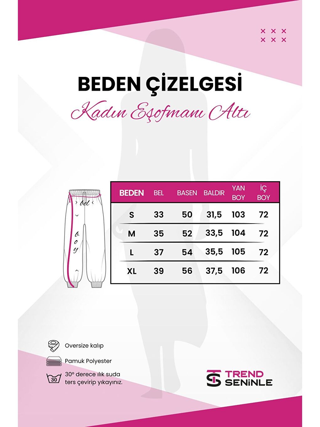 Trendseninle Kadın Turuncu Lastik Paçalı Eşofman Altı - 1