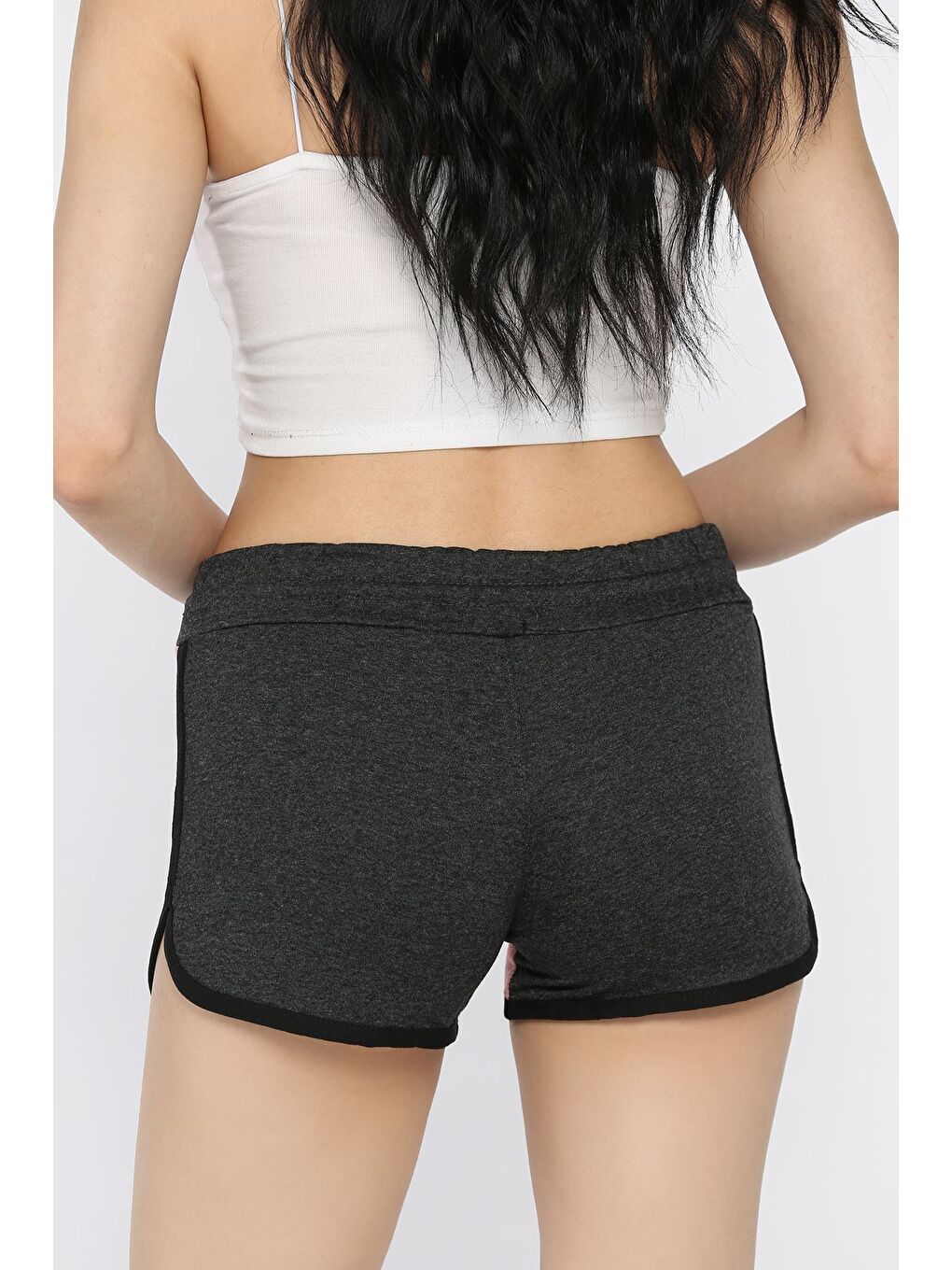 Pembe Kadın Biyeli Baskılı Mini Şort-2