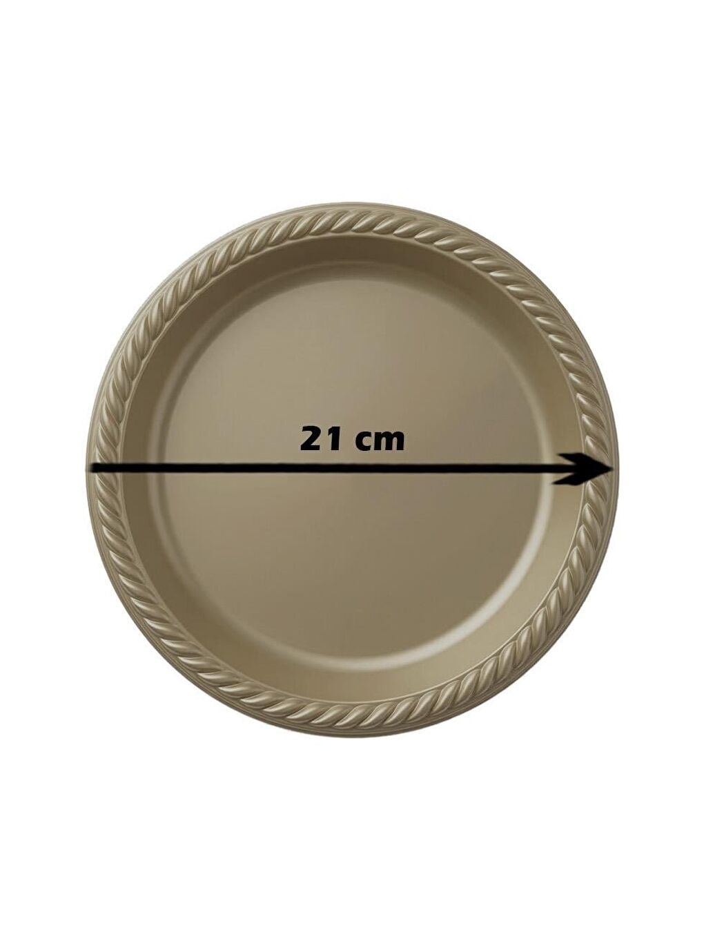 Sarı Plastik Tabak Doğum Günü Parti Tabağı Altın 21 cm 25'li-1