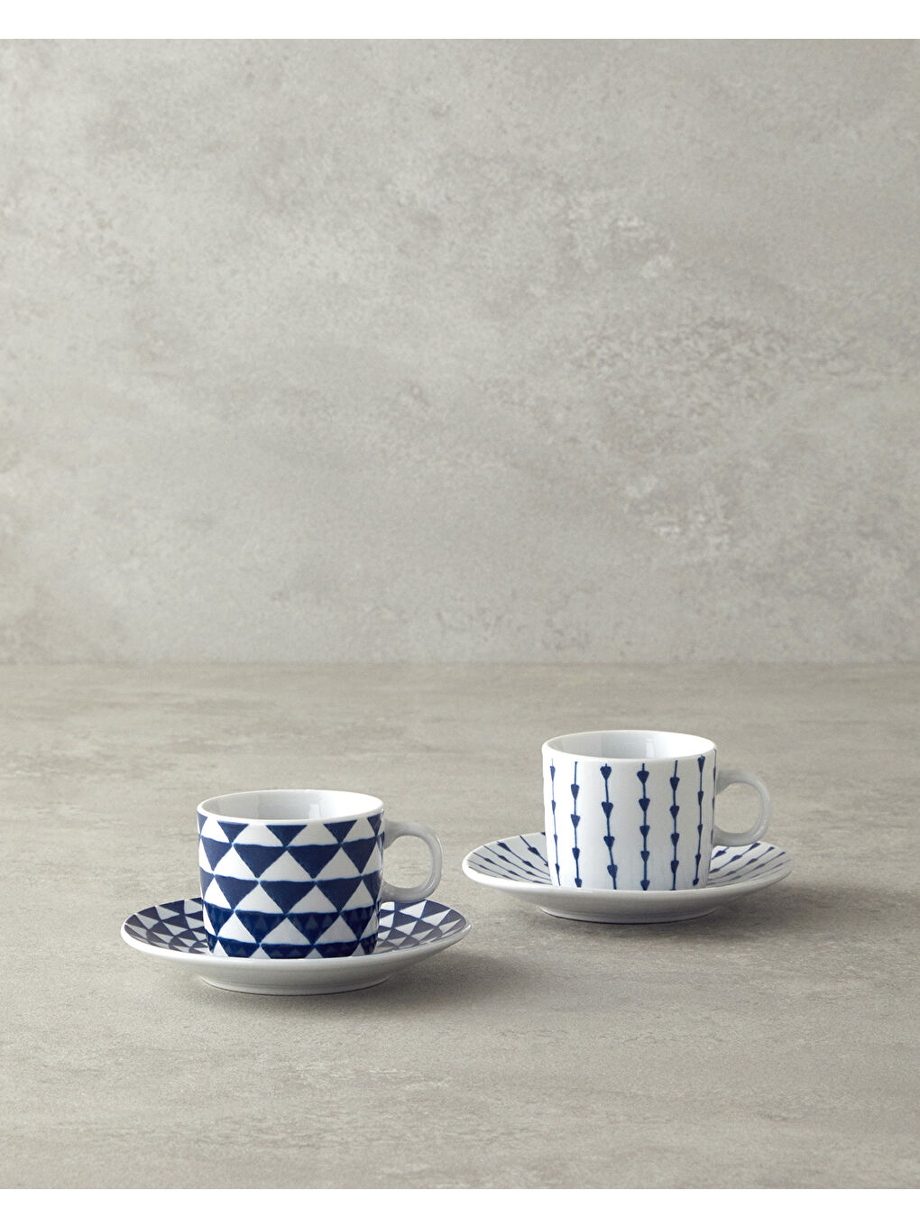Trin Porselen Kahve Fincan Takımı 4 Parça 2 Kişilik Lacivert