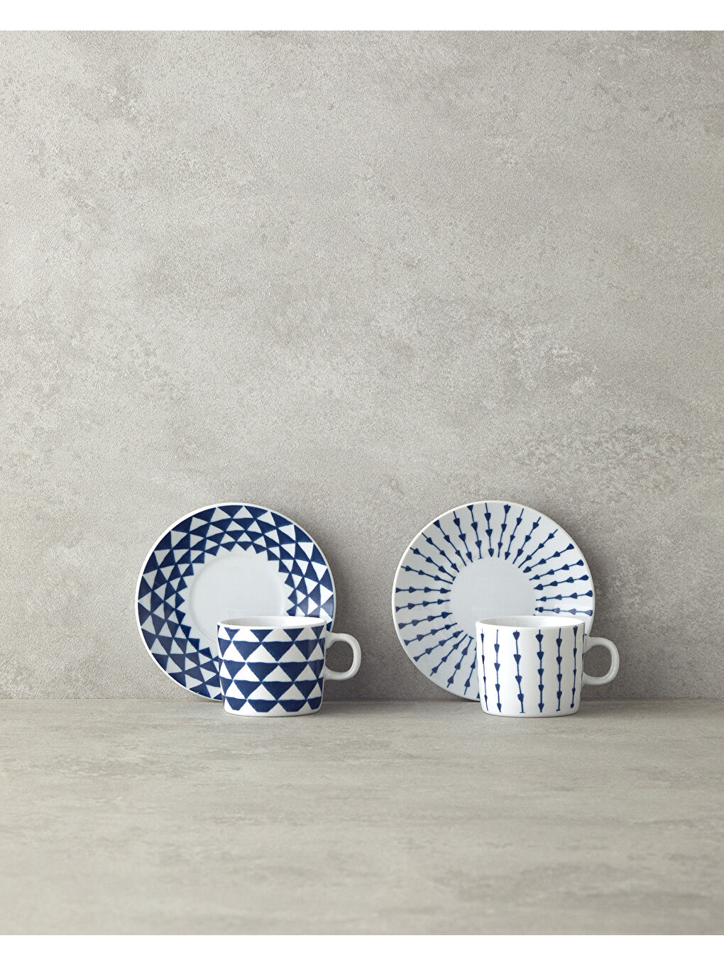 Trin Porselen Kahve Fincan Takımı 4 Parça 2 Kişilik Lacivert-2