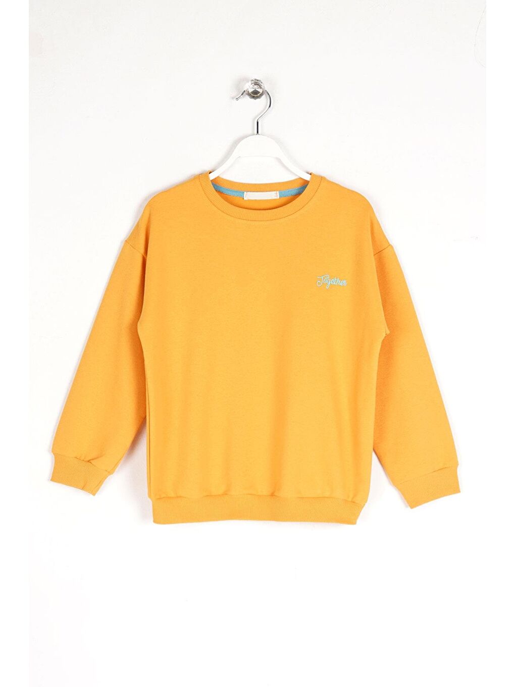 Sarı Bisiklet Yaka Uzun Kol Hardal Renk Kız Çocuk Sweatshirt