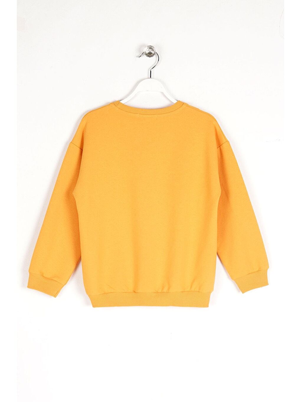 Sarı Bisiklet Yaka Uzun Kol Hardal Renk Kız Çocuk Sweatshirt-1