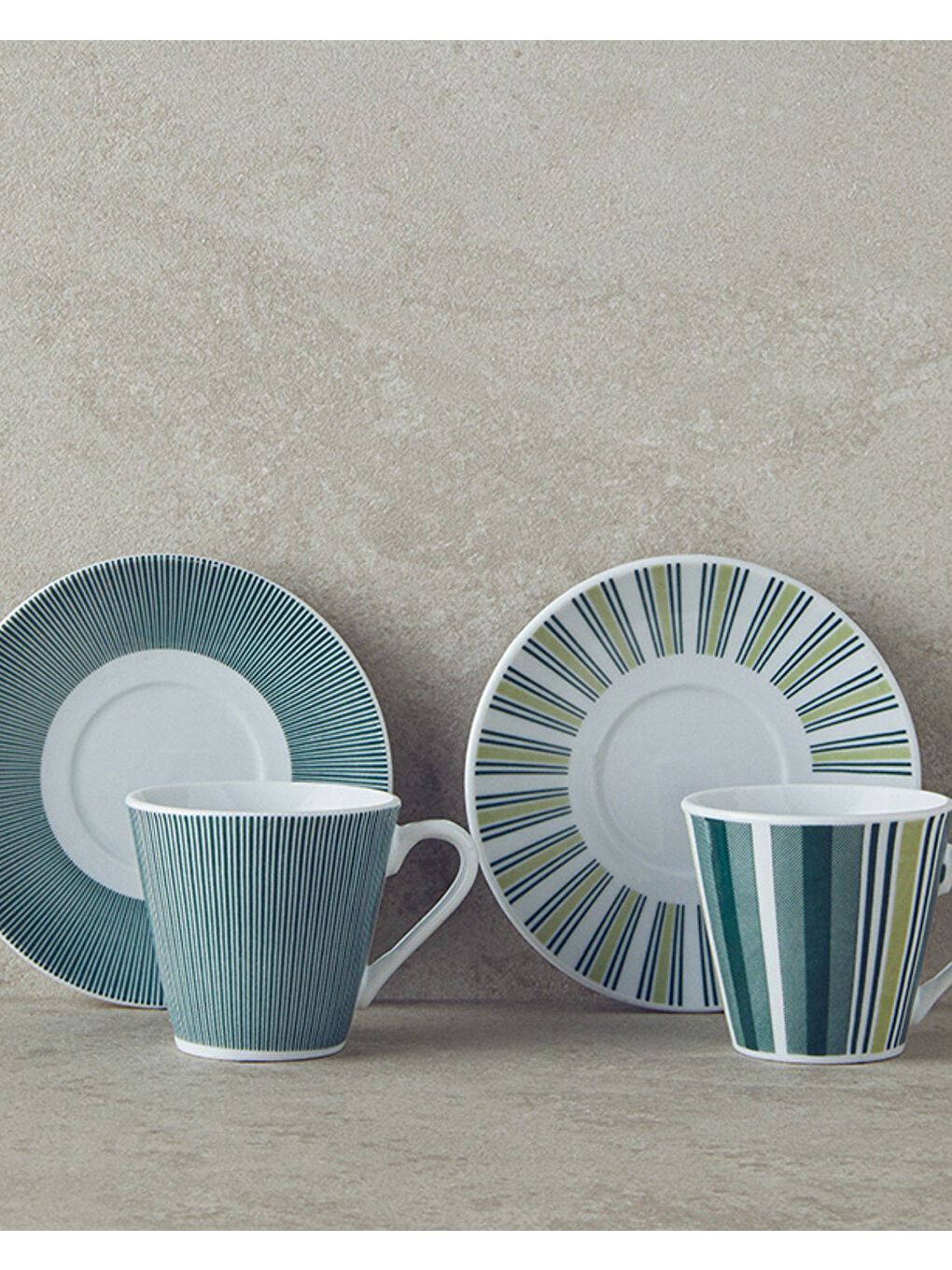 Lori Porselen 4 Parça 2 Kişilik Kahve Fincan Takımı 80 Koyu Yeşil-1