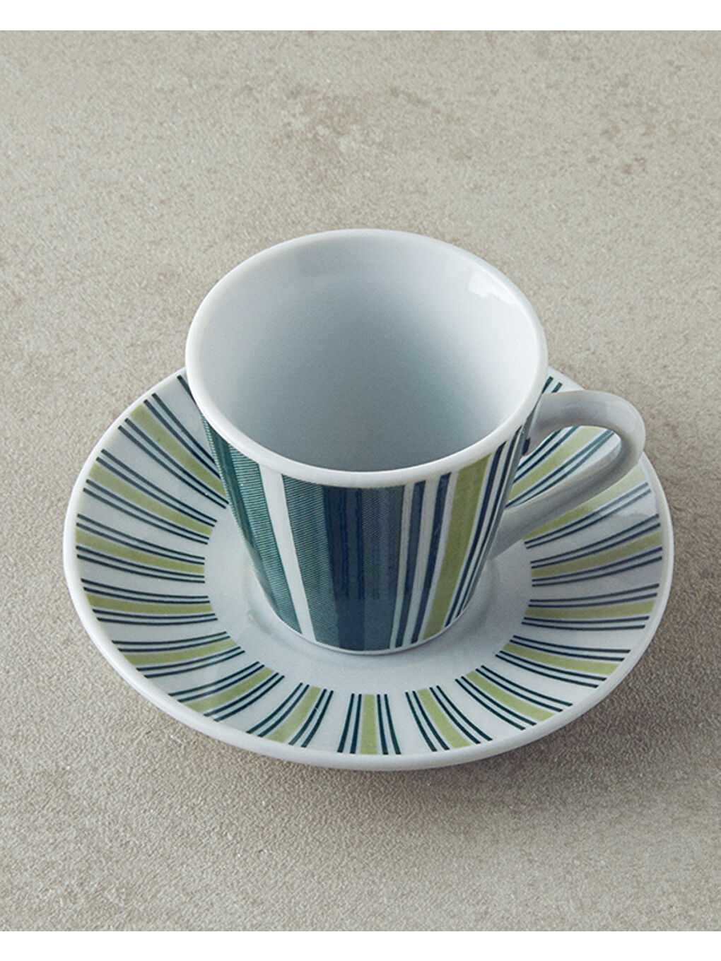 Lori Porselen 4 Parça 2 Kişilik Kahve Fincan Takımı 80 Koyu Yeşil-2