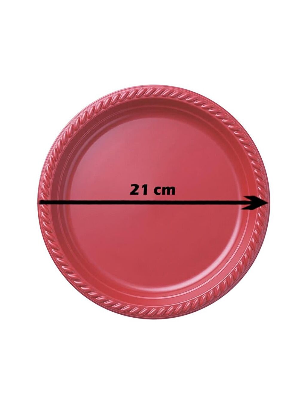 Plastik Tabak Doğum Günü Parti Tabağı Kırmızı 21 cm 25'li-1