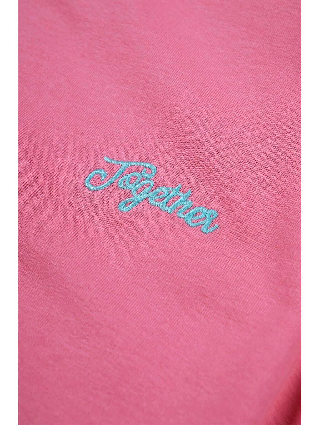 Bisiklet Yaka Uzun Kol Pembe Renk Kız Çocuk Sweatshirt-2