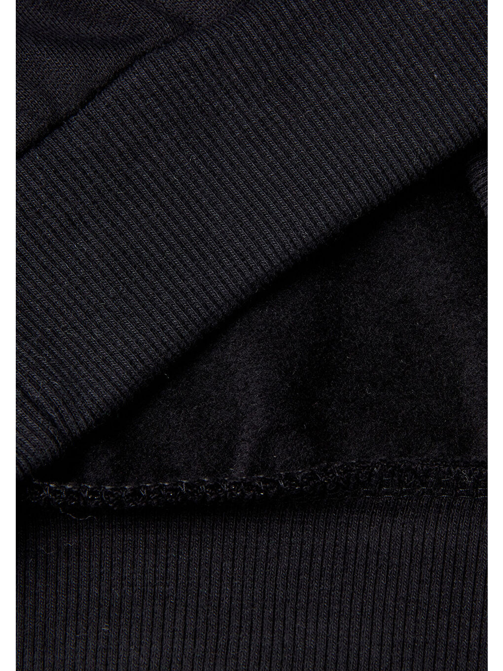 Erkek Çocuk Siyah Önü Logo Baskılı Kanguru Cepli Kapüşonlu Sweatshirt-2