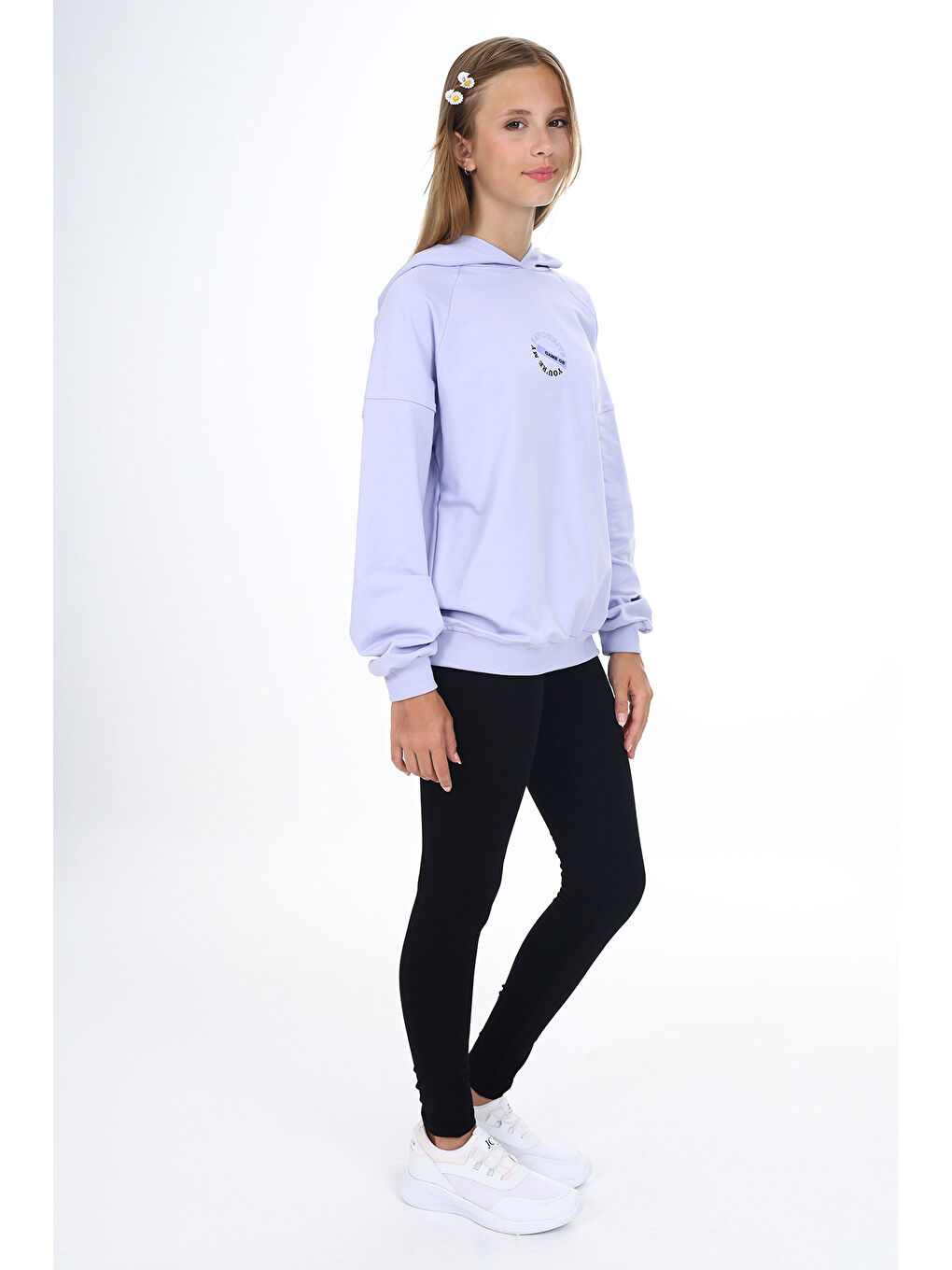 Lila Kız Çocuk Baskılı Taytlı Takım-2