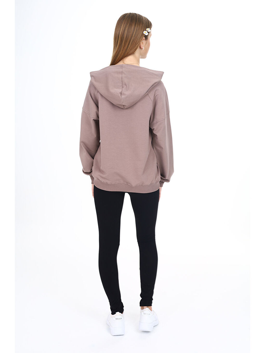 Kahverengi Kız Çocuk Baskılı Taytlı Takım-5