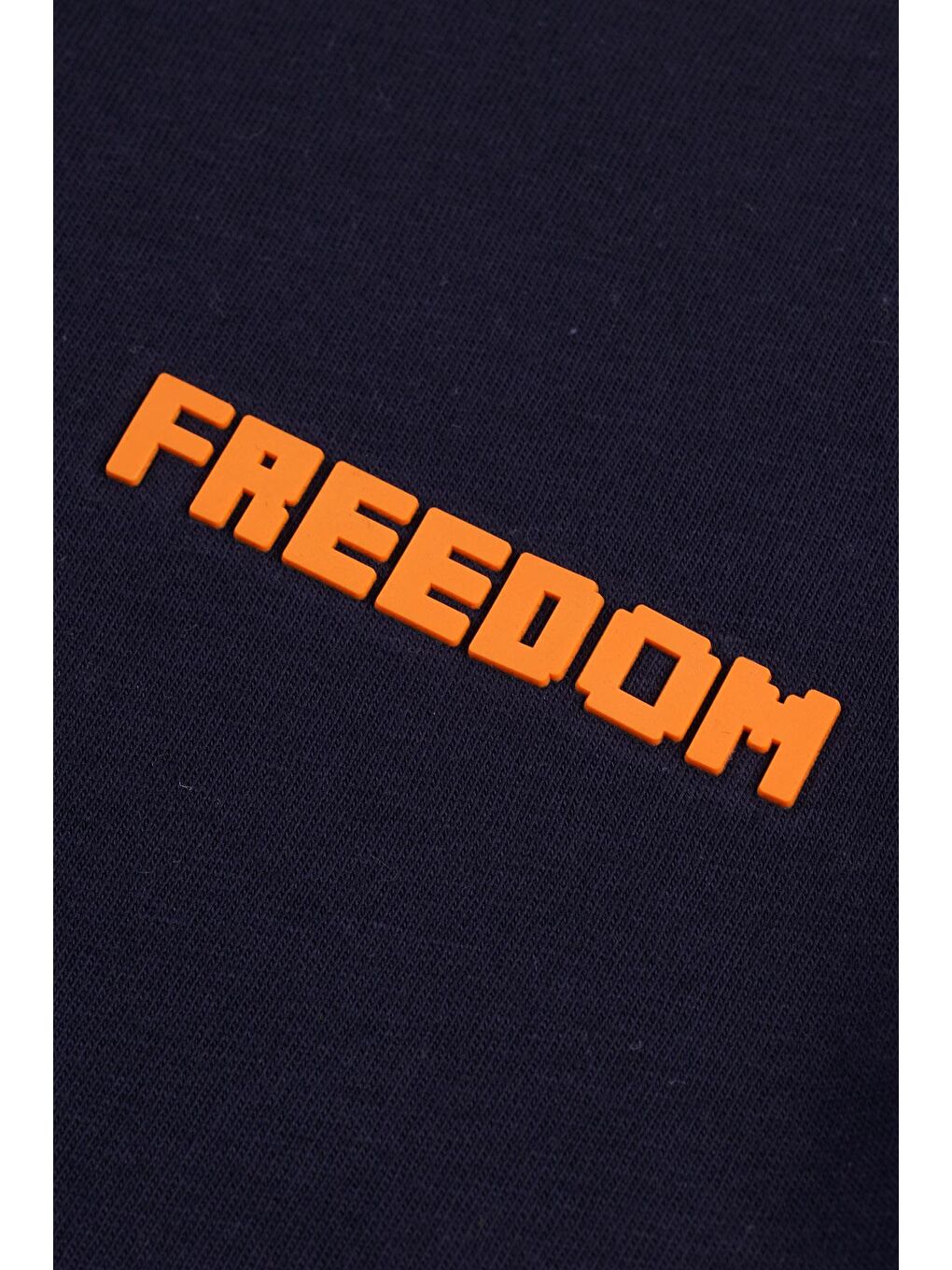 Bisiklet Yaka Kısa Kol Freedom Baskılı Lacivert Renk Erkek Çocuk Tshirt-2