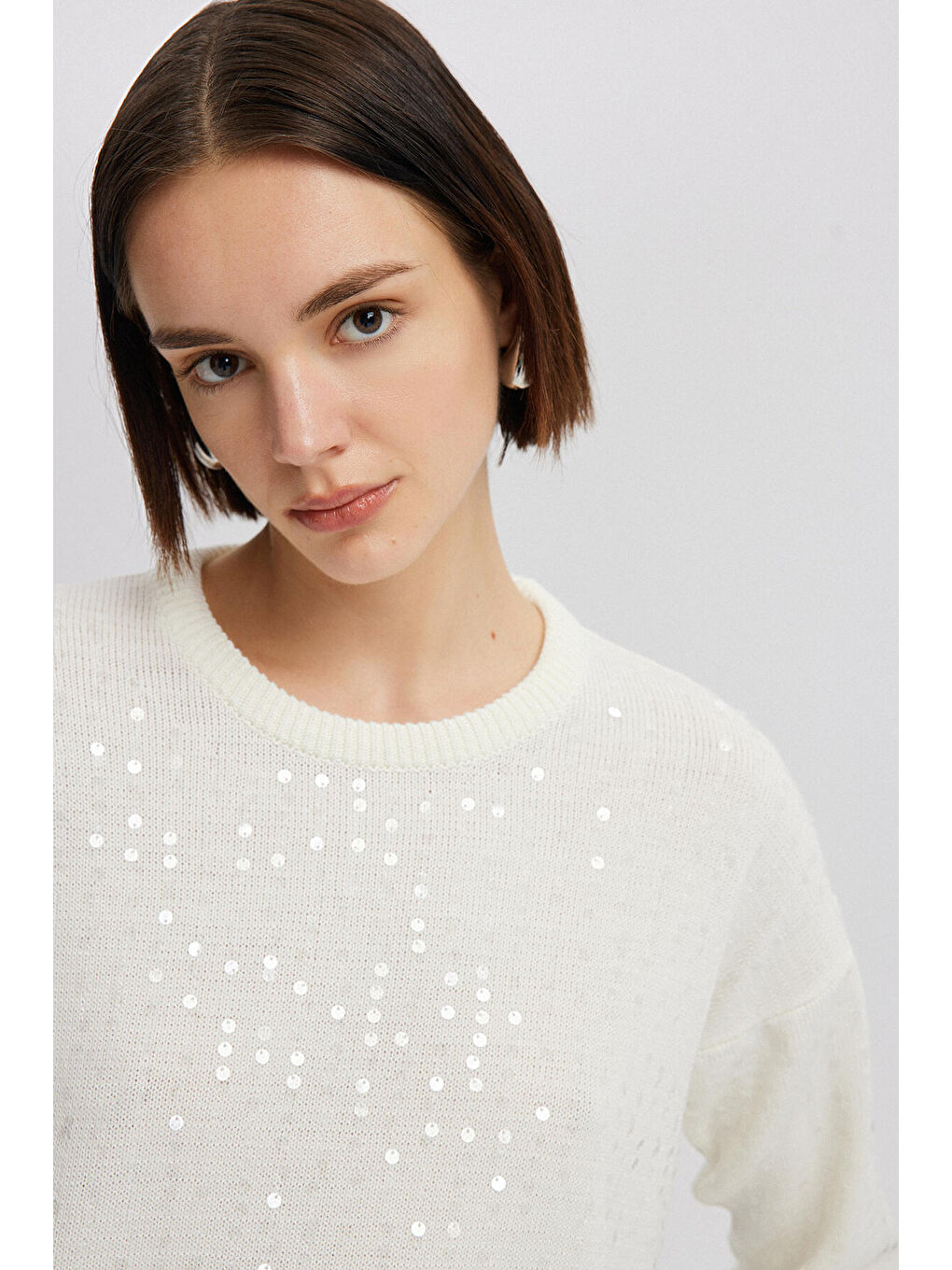 Ekru Pullu Triko Kazak-4