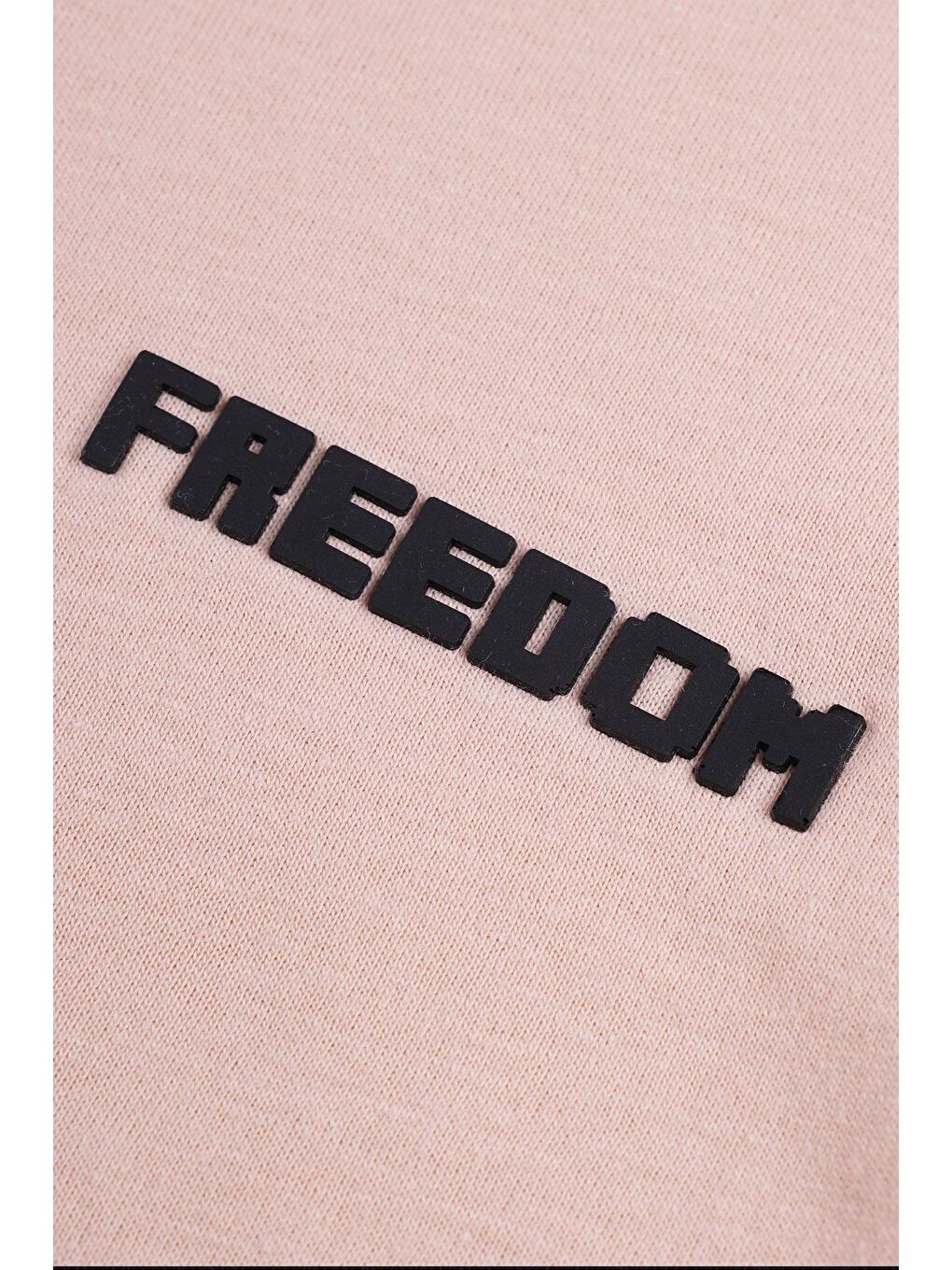 Bisiklet Yaka Kısa Kol Freedom Baskılı Bej Renk Erkek Çocuk Tshirt-2