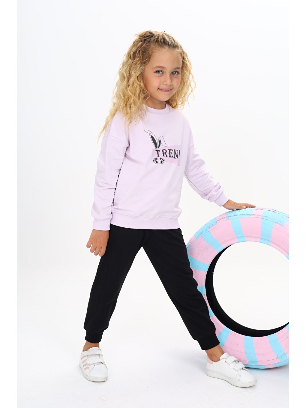 Lila Kız Çocuk Baskılı Eşofman Takım-3