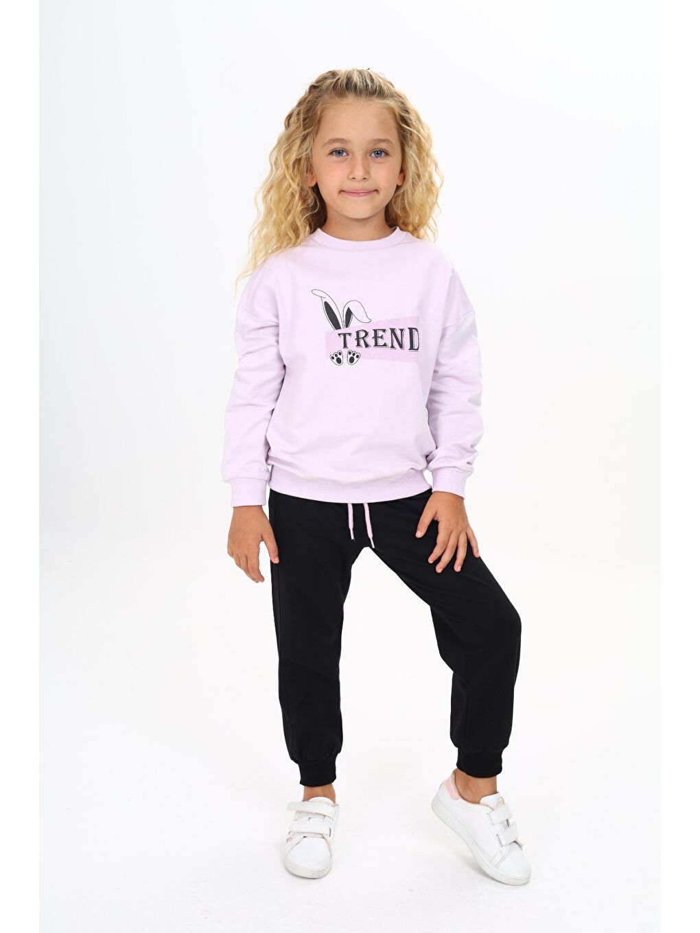 Lila Kız Çocuk Baskılı Eşofman Takım-4