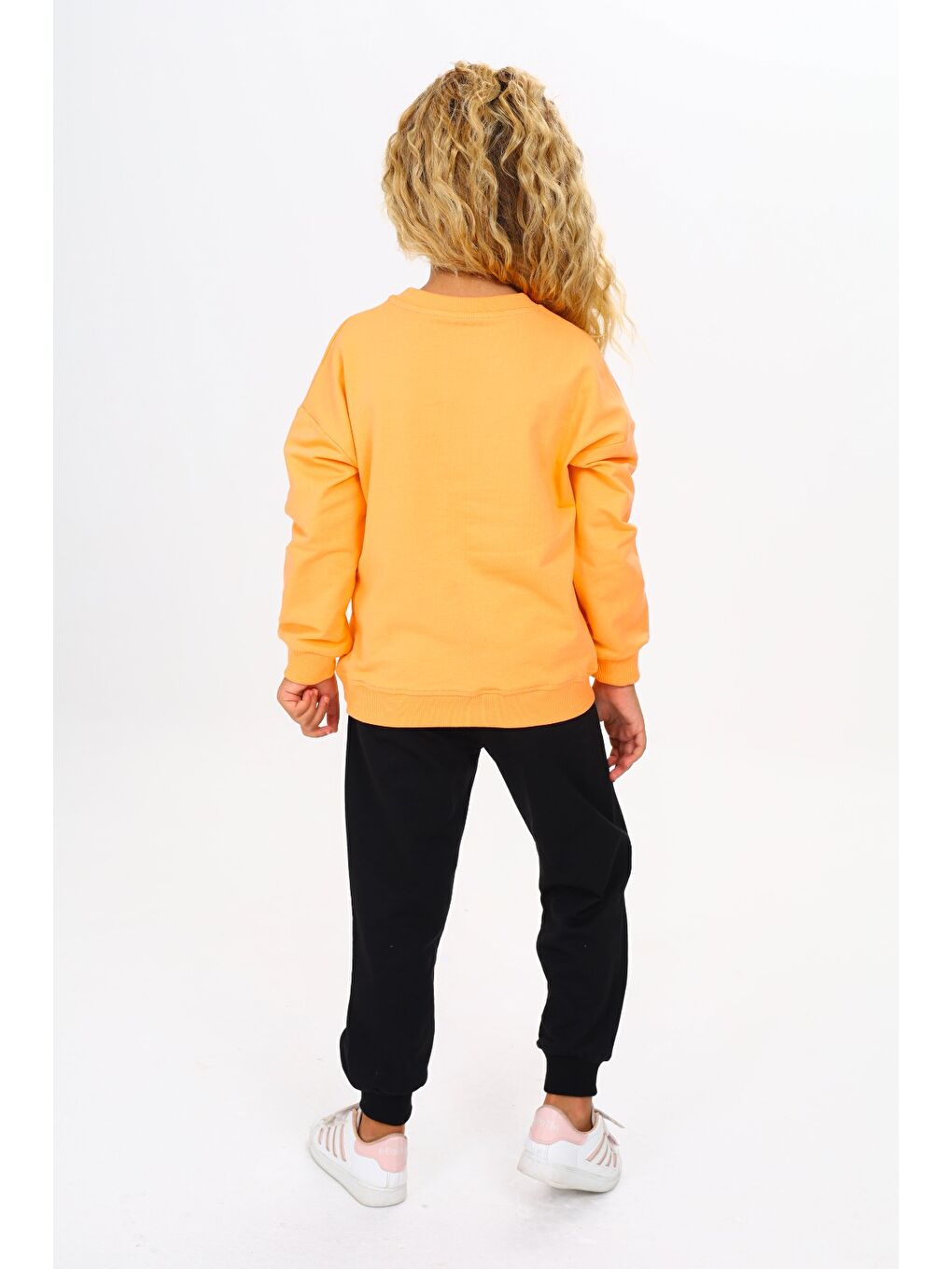 Turuncu Kız Çocuk Baskılı Eşofman Takım-4