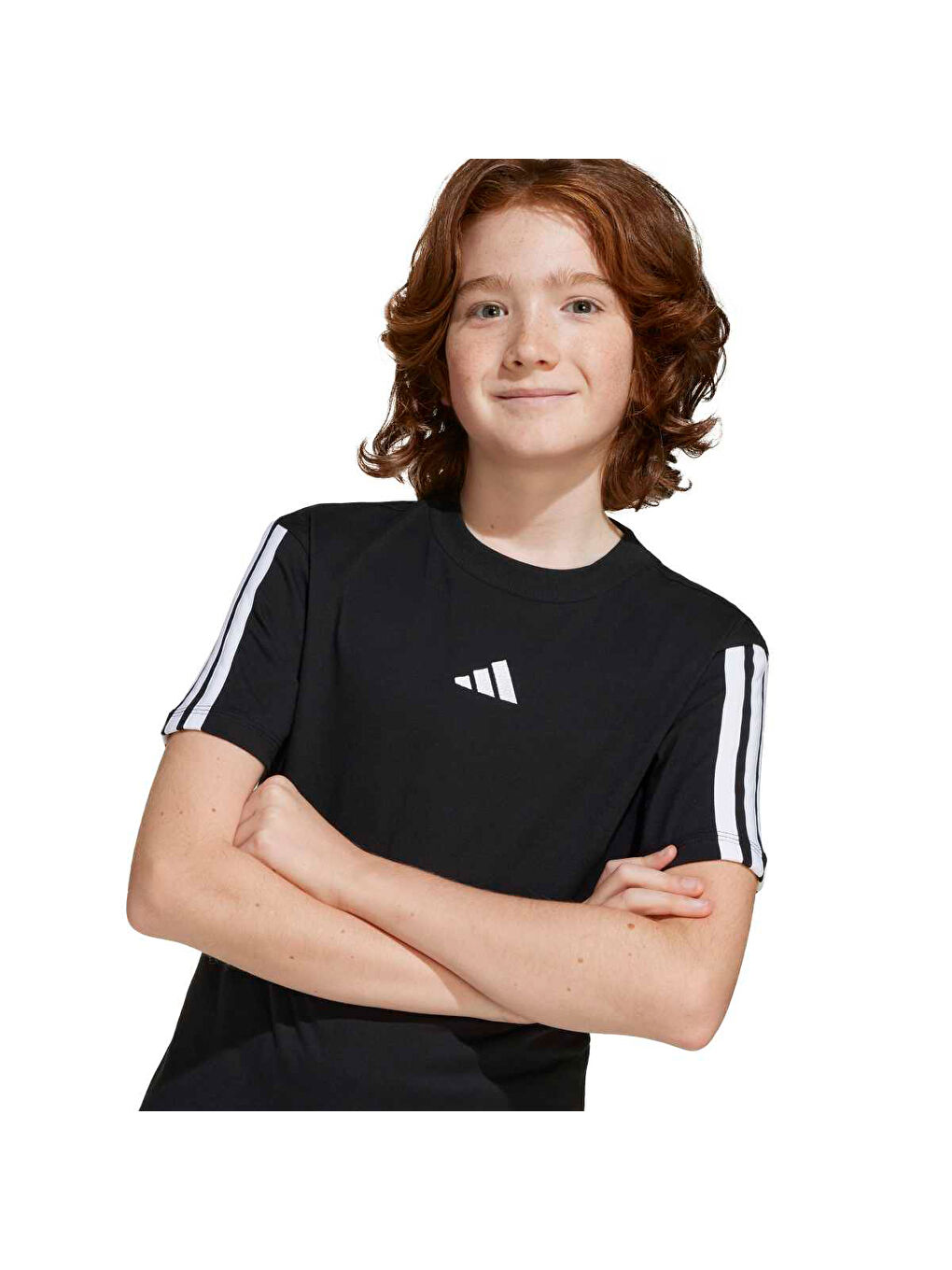 Essentials Çocuk Siyah Yuvarlak Yaka Tişört-1