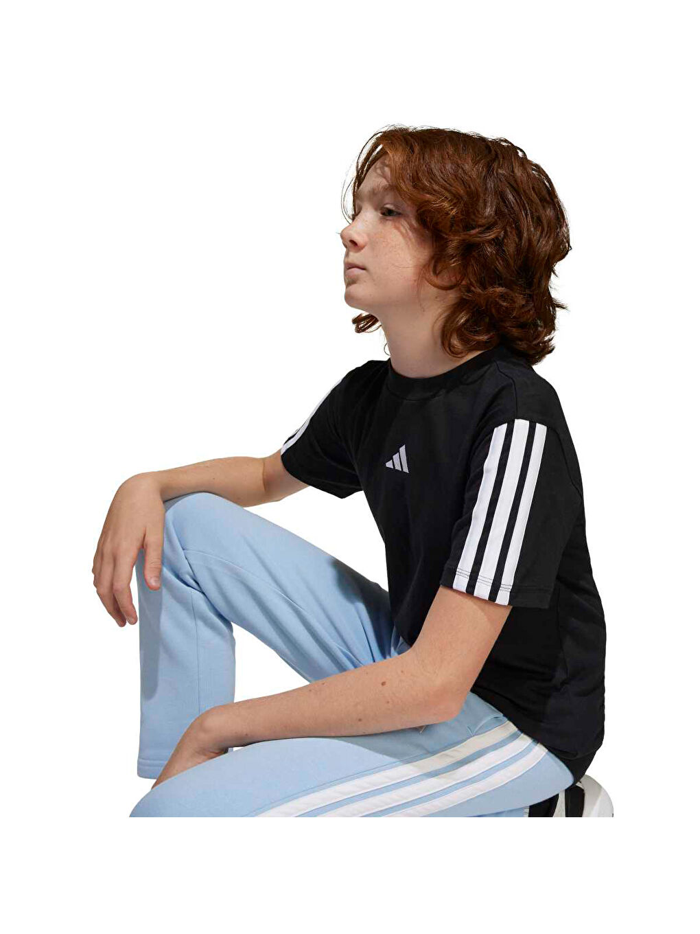 Essentials Çocuk Siyah Yuvarlak Yaka Tişört-2