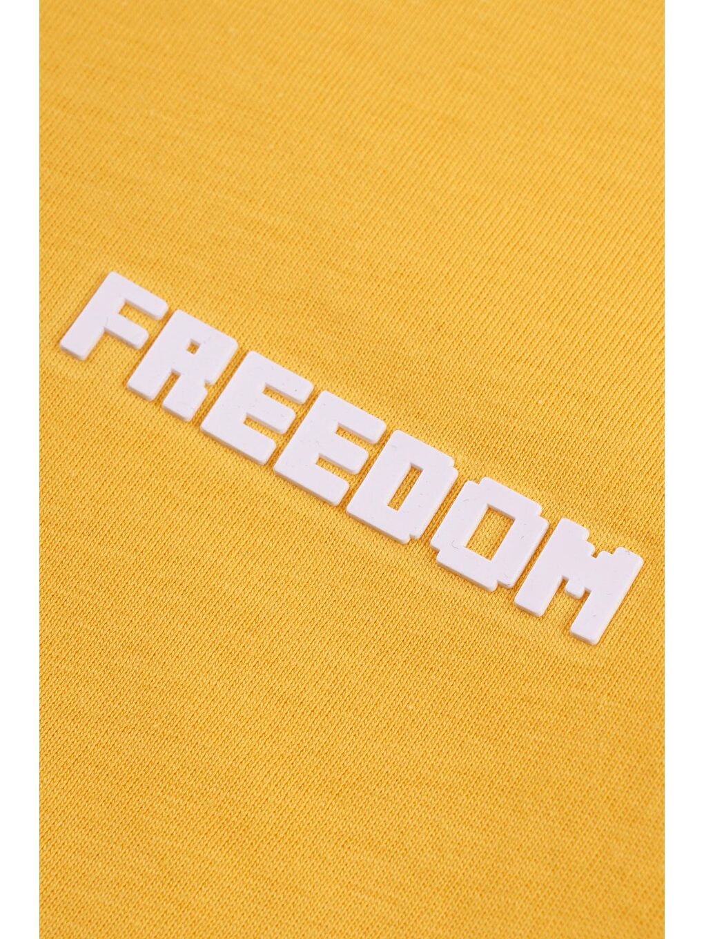 Sarı Bisiklet Yaka Kısa Kol Freedom Baskılı Hardal Renk Erkek Çocuk Tshirt-2