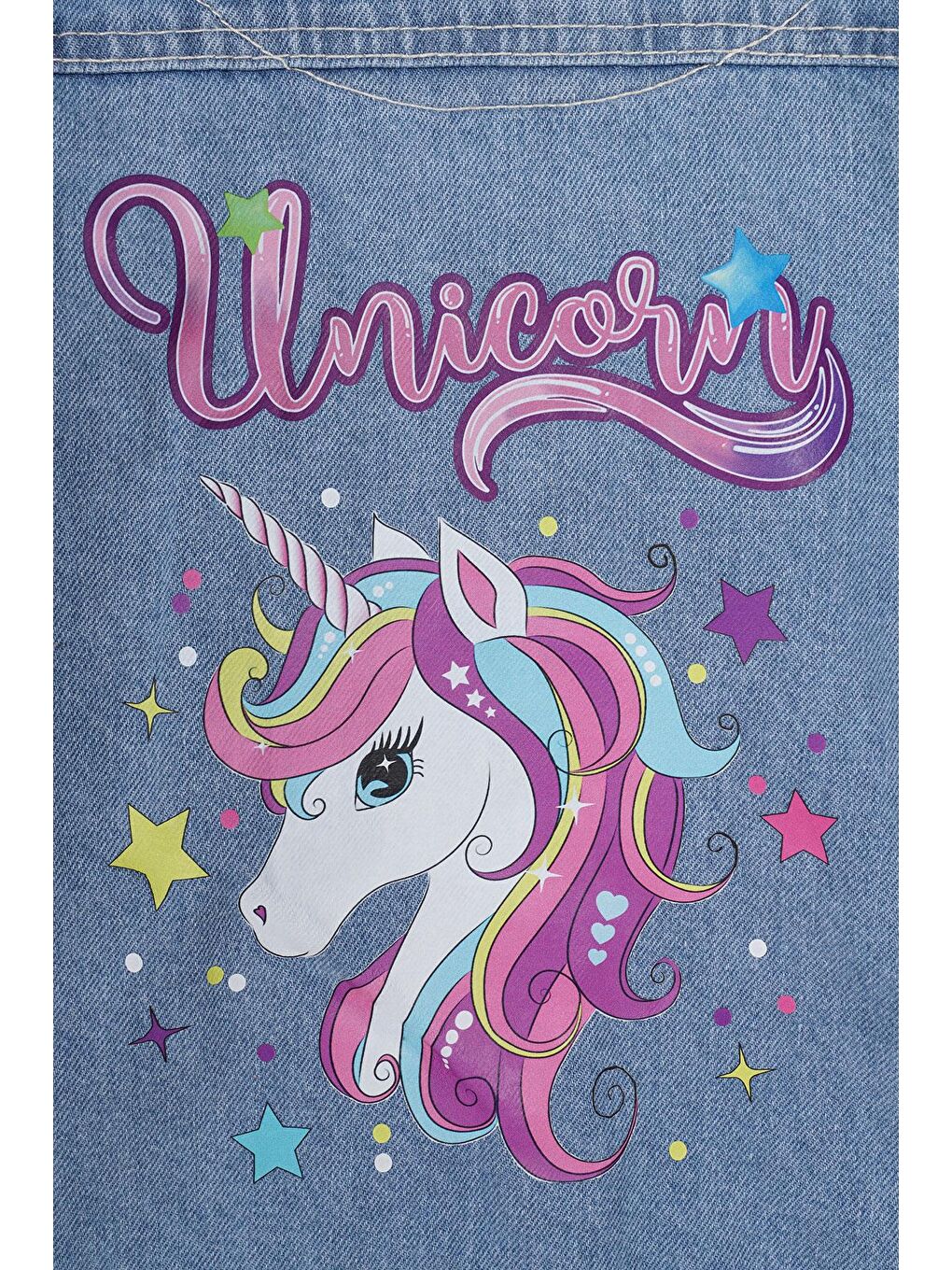 Uzun Kol Baskılı Mavi Renk Kız Çocuk Ceket-3