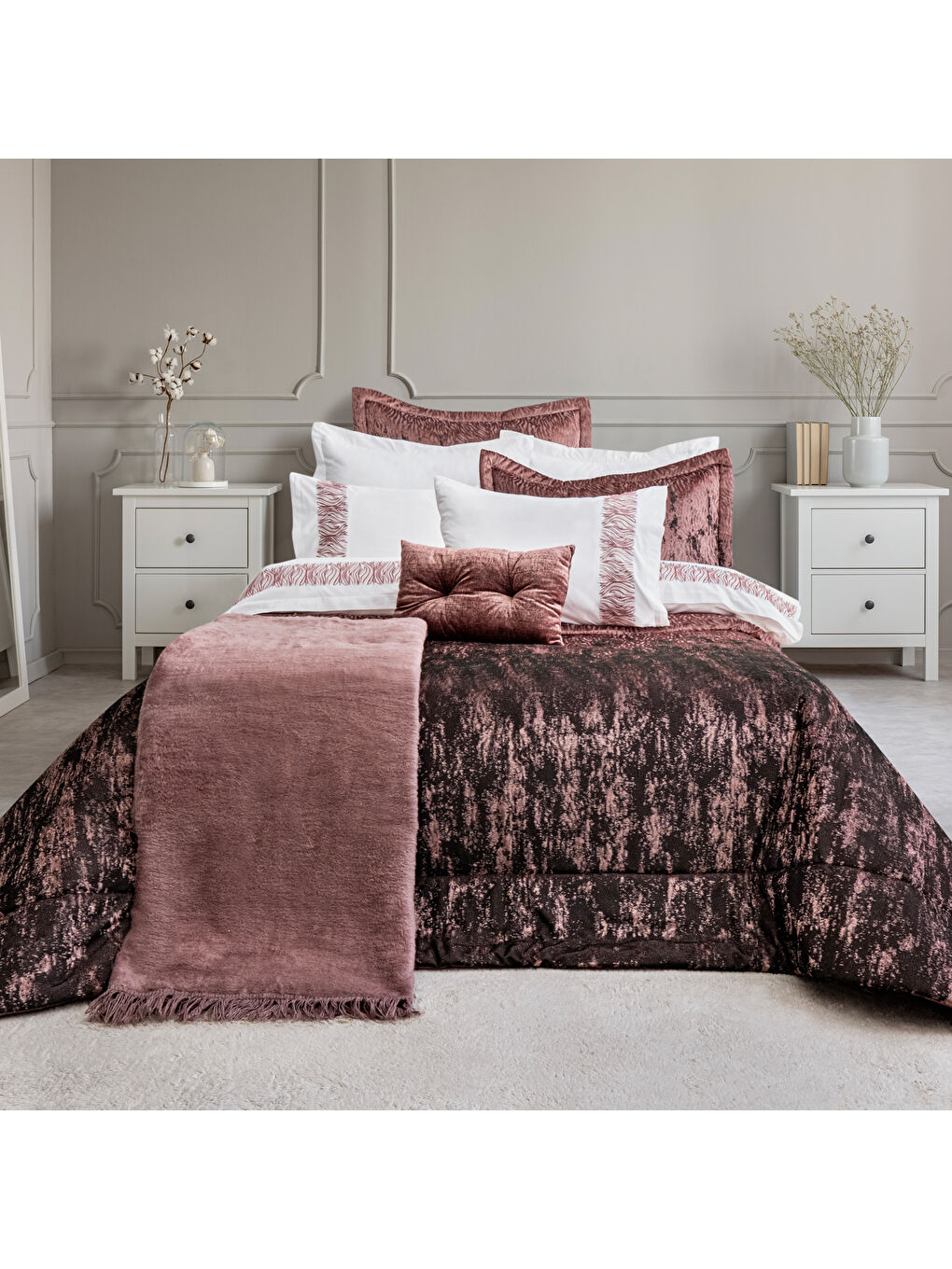 Home Aura Çeyiz Seti 11 Parça-Bordo-1