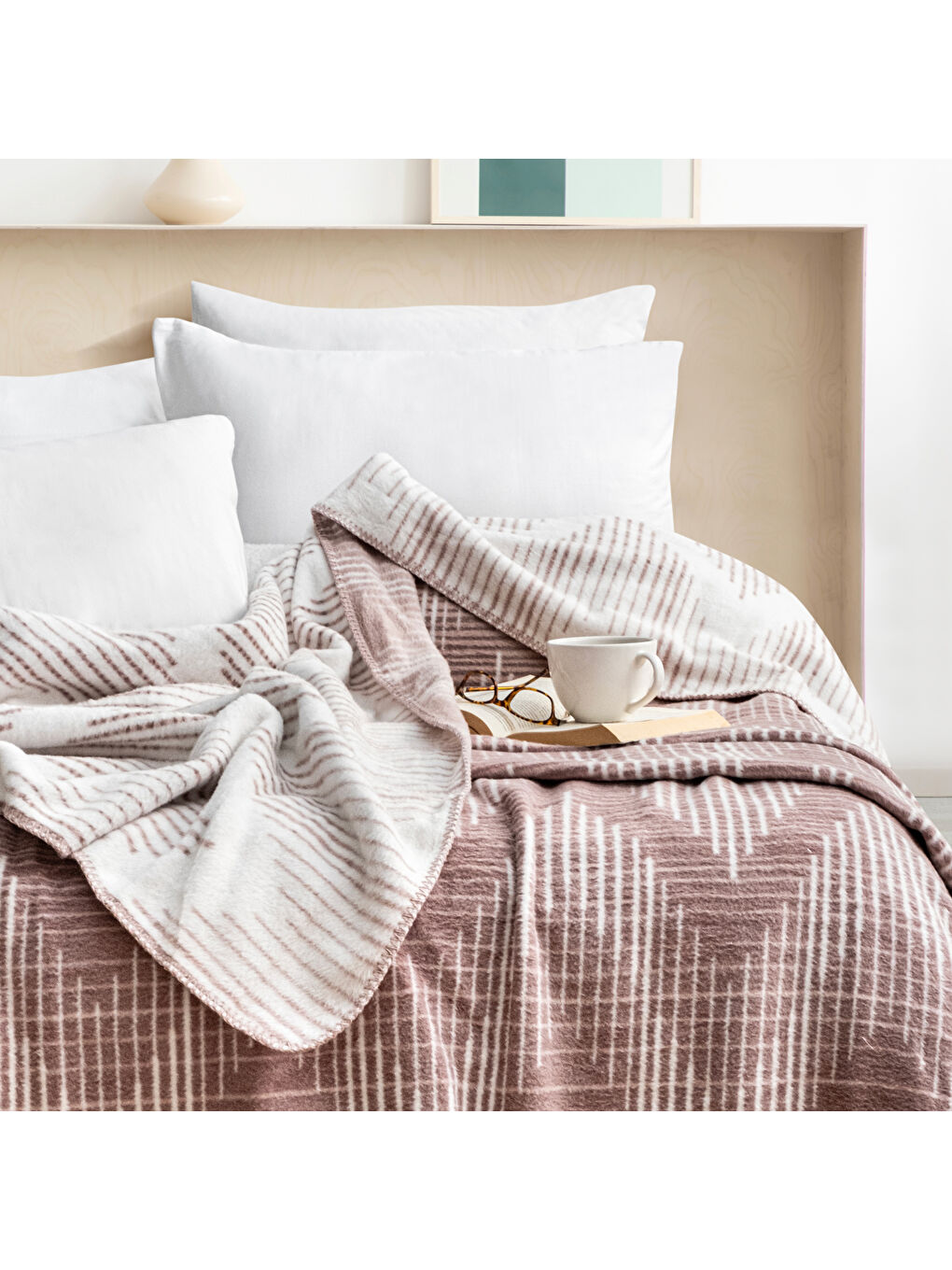 Home Bloom ÇK Battaniye 200x220 Cm 1 Parça-Lila-1