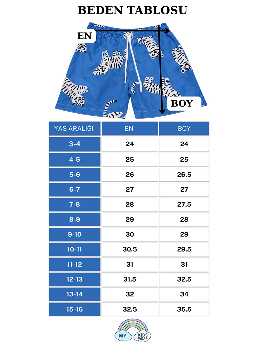 Lacivert Erkek Çocuk Degrade Desenli Deniz Şortu 2’li Set 3-16 Yaş 12423-3
