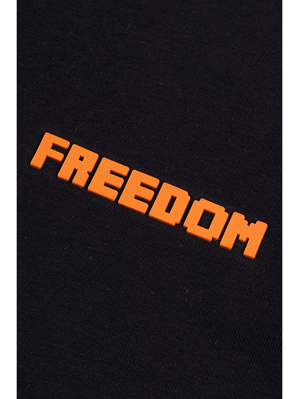 Bisiklet Yaka Kısa Kol Freedom Baskılı Siyah Renk Erkek Çocuk Tshirt-2