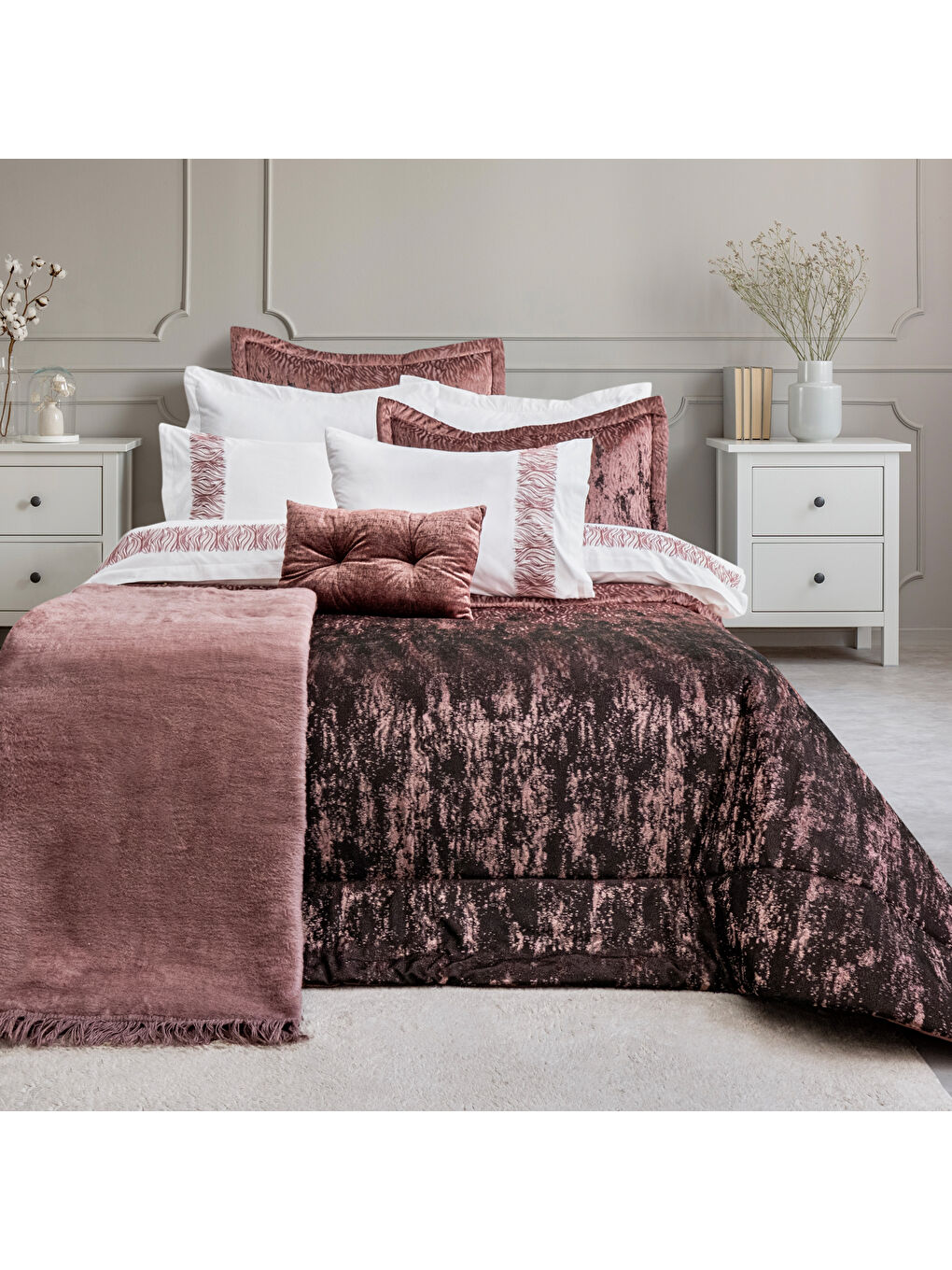 Home Aura Çeyiz Seti 11 Parça-Bordo-5