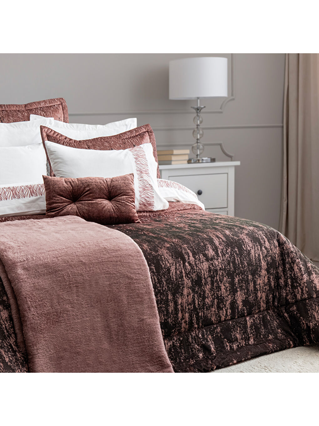 Home Aura Çeyiz Seti 11 Parça-Bordo-6