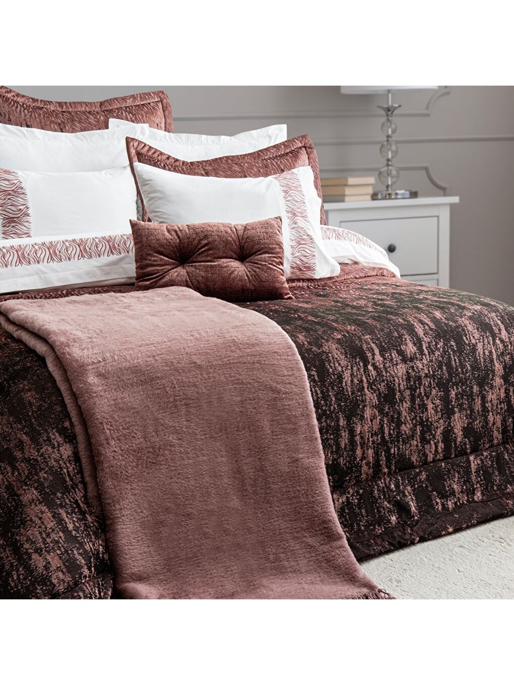 Home Aura Çeyiz Seti 11 Parça-Bordo-7