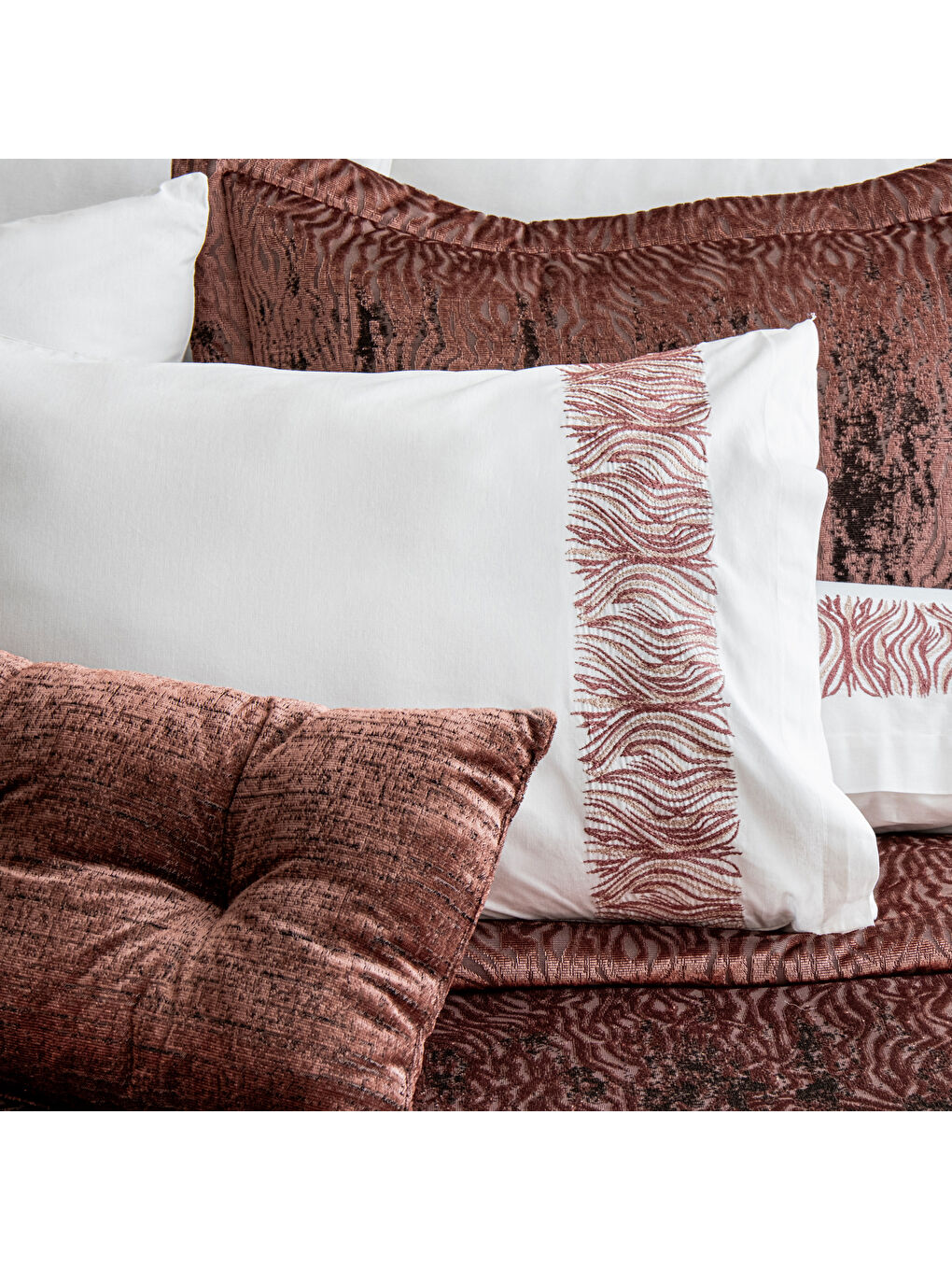 Home Aura Çeyiz Seti 11 Parça-Bordo-8