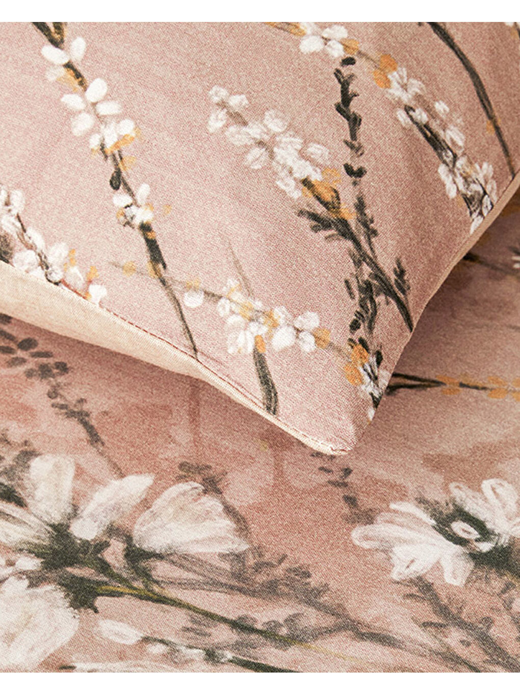 Pembe Sweet Spring Dijital Baskılı Çift Taraflı Çift Kişilik Nevresim Takımı Gül Kurusu-4