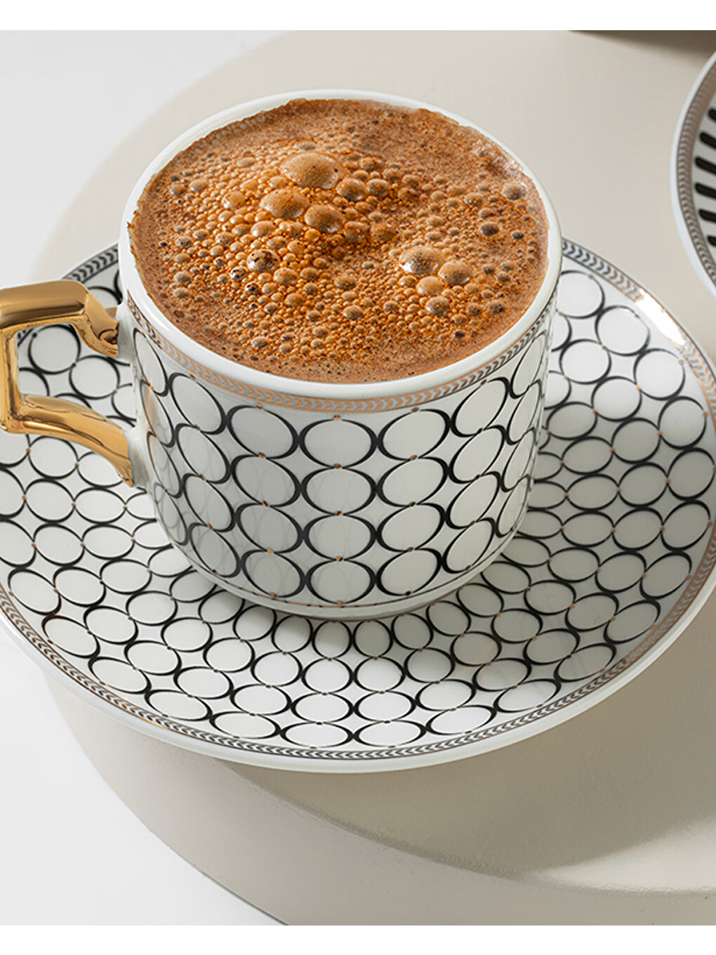 Rabecca New Bone China Kahve Fincan Takımı 4 Parça 2 Kişilik Siyah-1