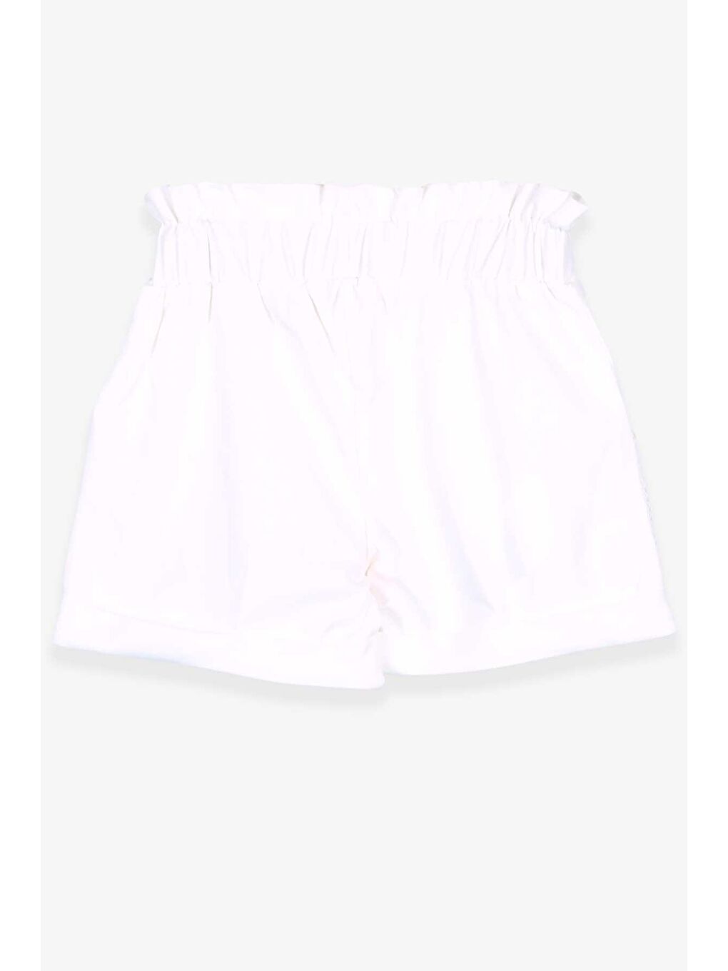 Kız Çocuk Şort Dantelli Ekru (8-14 Yaş)-5