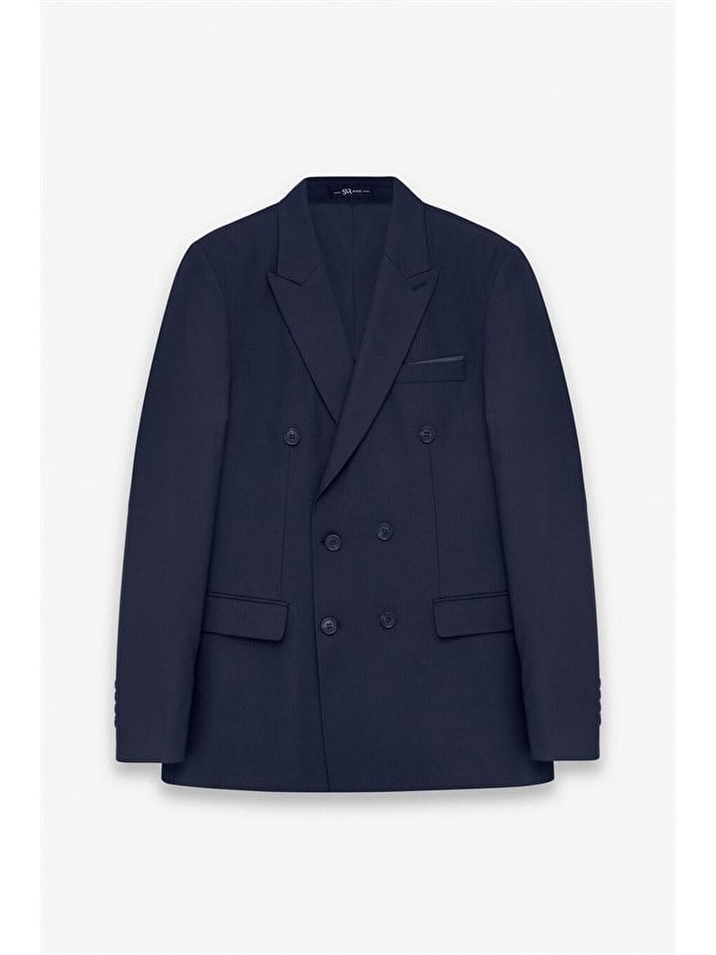 Lacivert Slim Kruvaze Yaka 6 Drop Takım Elbise-8