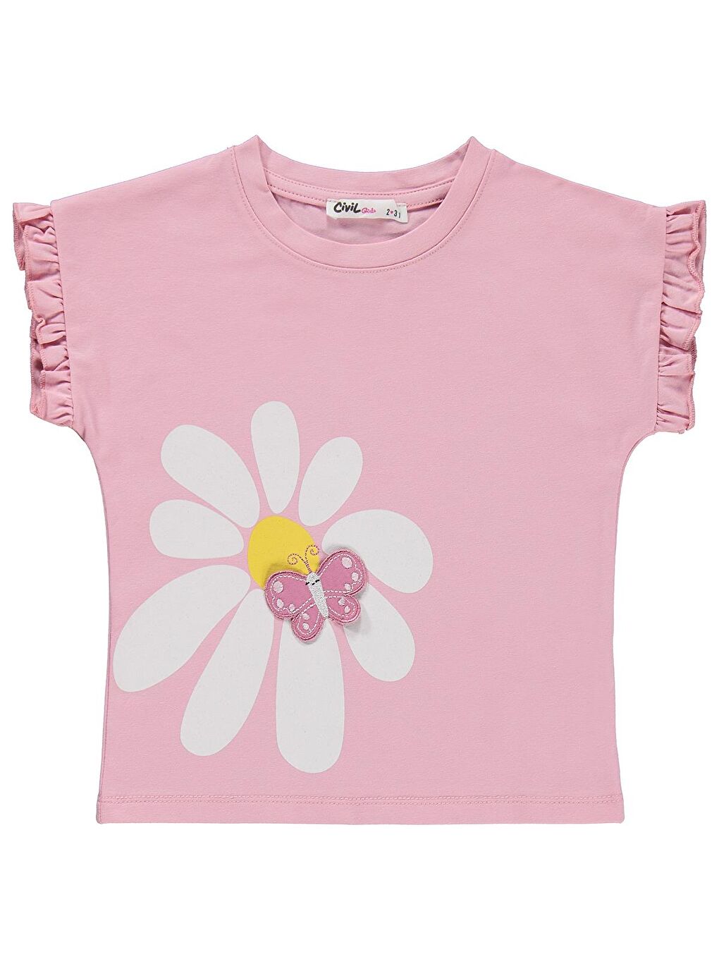 Girls Papatya Baskılı 2-5 Yaş Takım - Pembe 4-5 Yaş-2