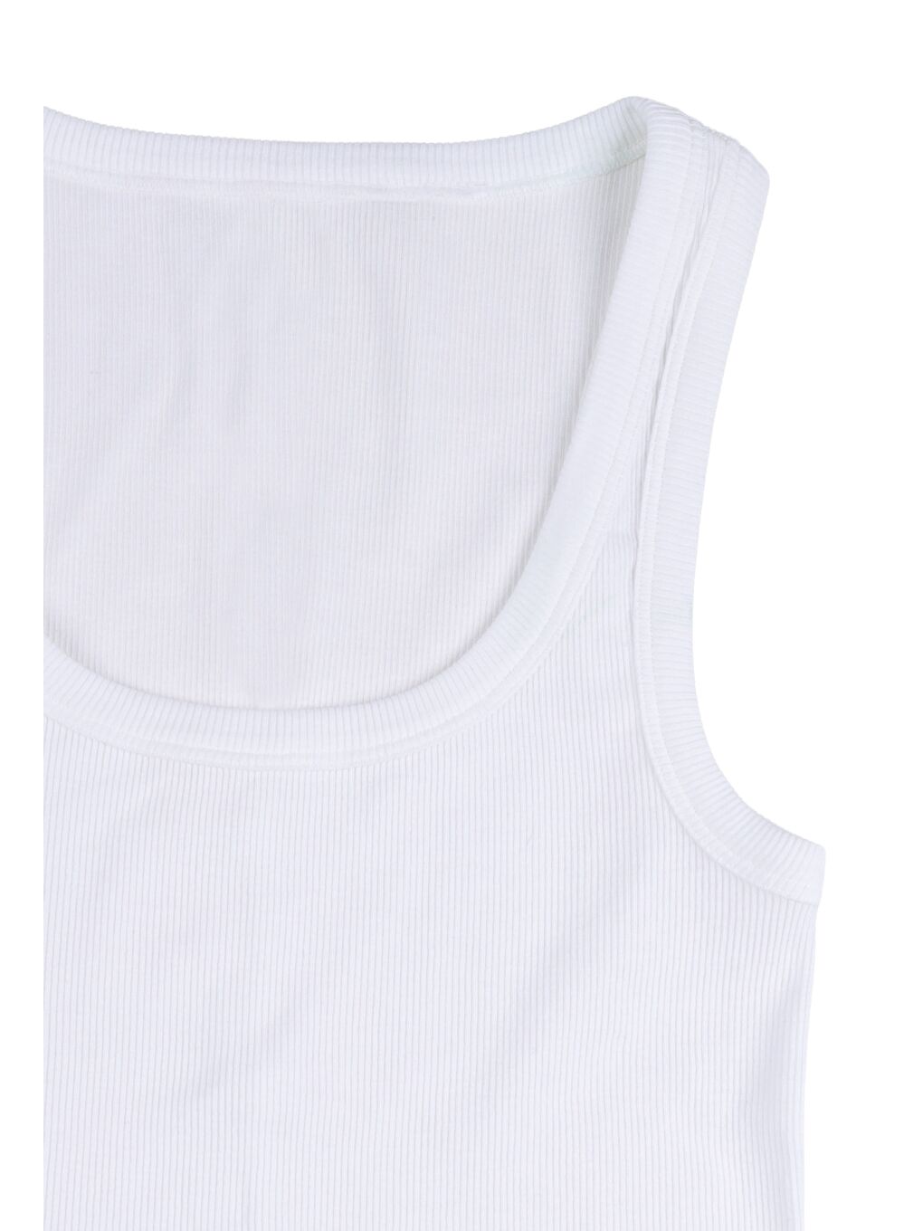 Beyaz Kadın Pamuklu U Yaka Kaşkorse Atlet-1